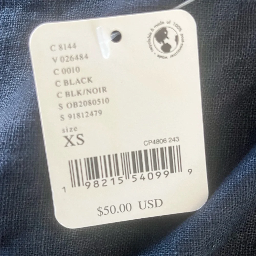 Free People My Little Micro Mini Cotton-Linen Skort black XS NWT - Picture 9 of 9